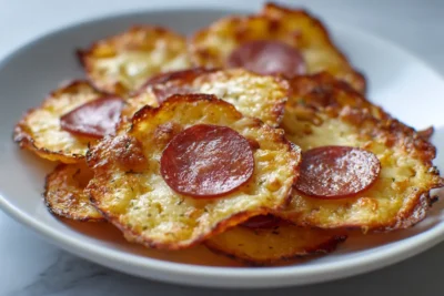Tasty Keto Chips Pepperoni Cheese recipe