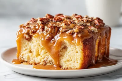 Butter Pecan Praline Poke Cake recipe