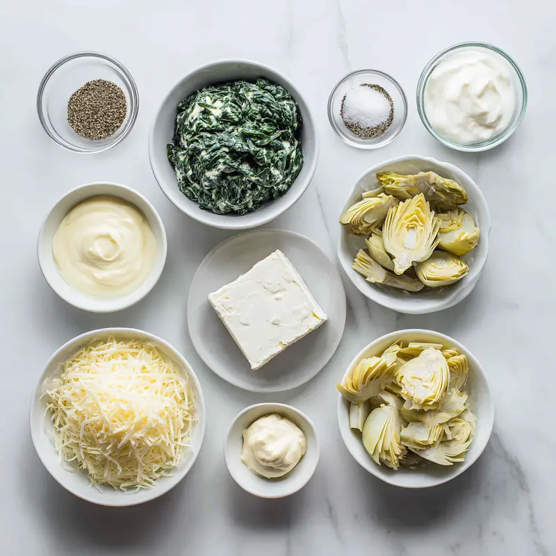 Cheesy Baked Spinach Artichoke Dip ingredients
