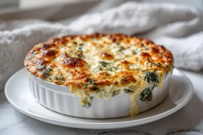 Cheesy Baked Spinach Artichoke Dip recipe
