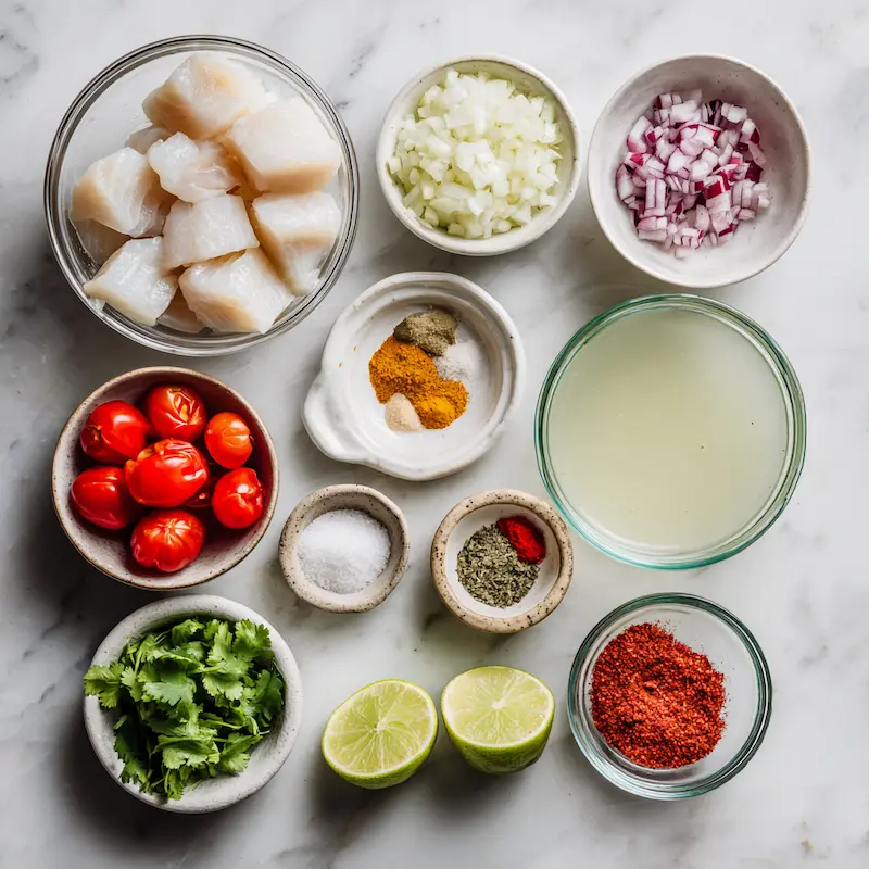 Coconut White Fish Stew ingredients