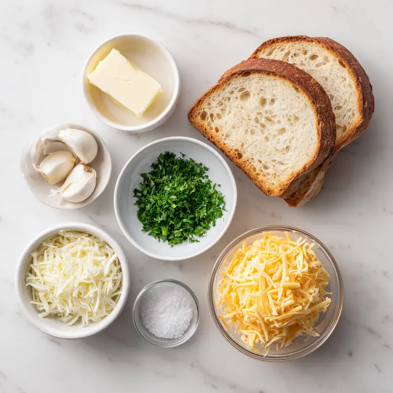 Garlic Bread Grilled Cheese ingredients