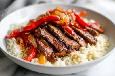 High Protein Steak Fajita Bowl - Low Carb recipe