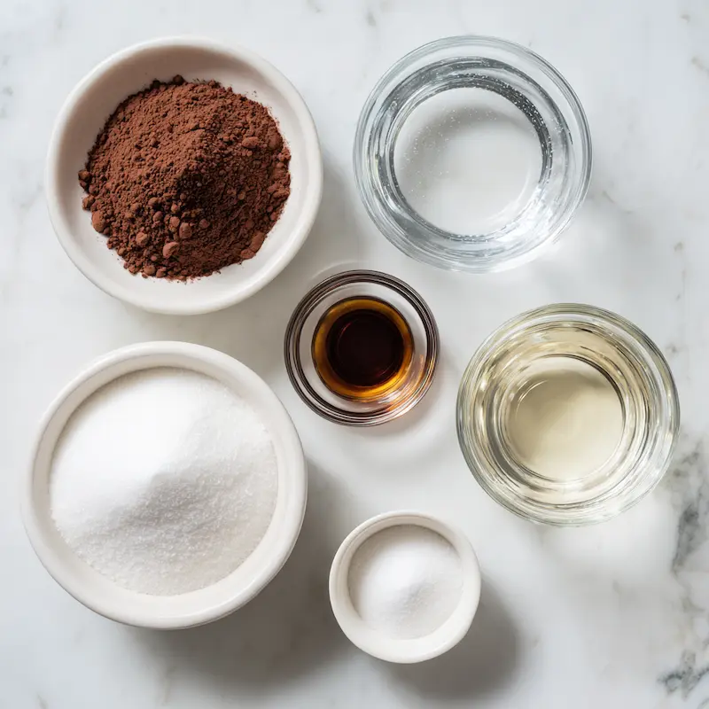Homemade Chocolate Syrup ingredients
