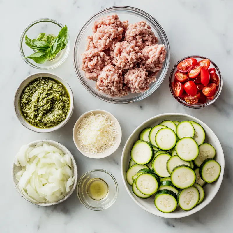 Low Carb Ground Turkey and Zucchini Skillet ingredients