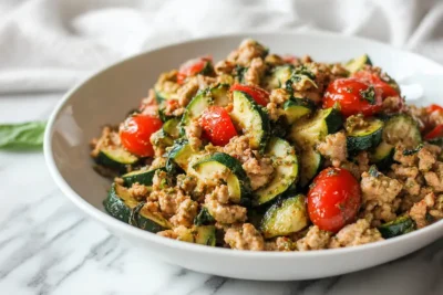 Low Carb Ground Turkey and Zucchini Skillet recipe