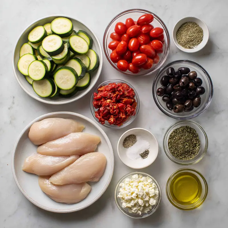 Mediterranean Chicken Casserole ingredients