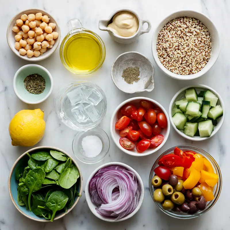 Mediterranean Hummus Bowl ingredients