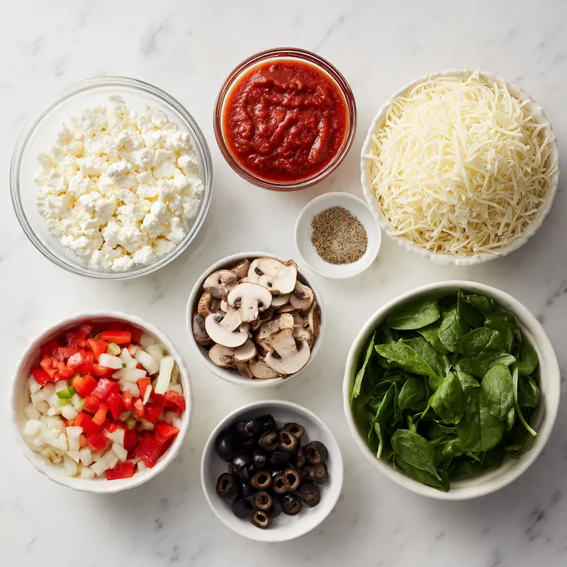 Pizza Cottage Cheese Bake ingredients