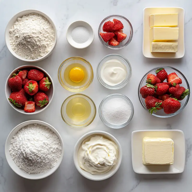 Strawberry Lemonade Cake Layers ingredients
