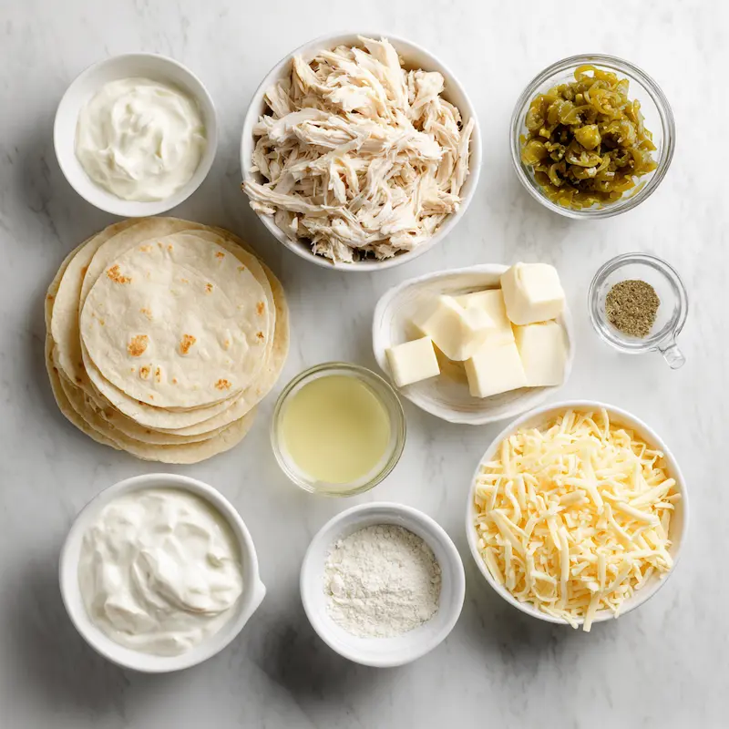 White Chicken Creamy Enchiladas recipe