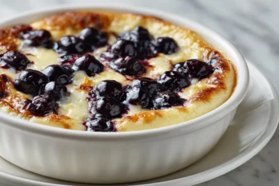 Baked Blueberry Cottage Cheese Breakfast Bowl Recipe Card