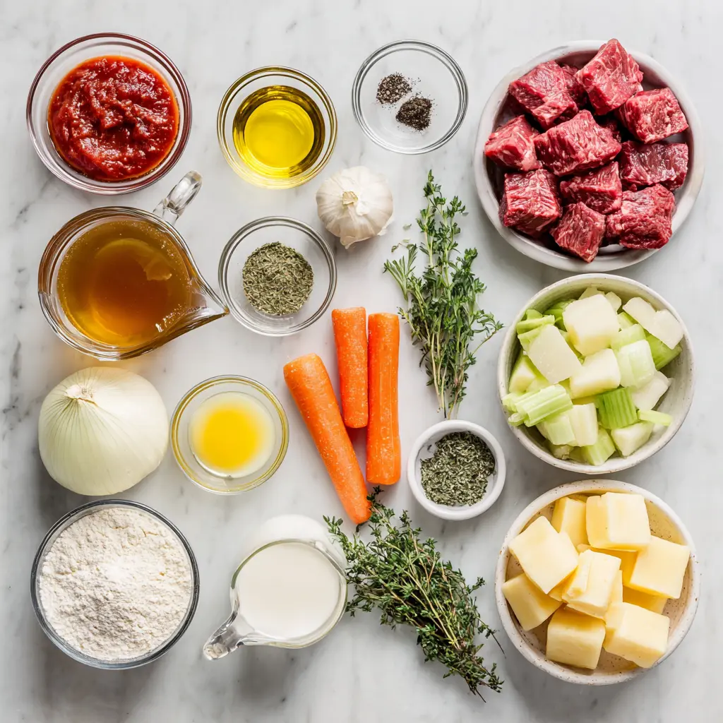 Beef Stew with Cheddar Herb Dumplings Ingredients