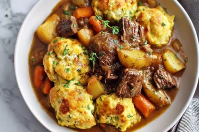 Beef Stew with Cheddar Herb Dumplings Recipe