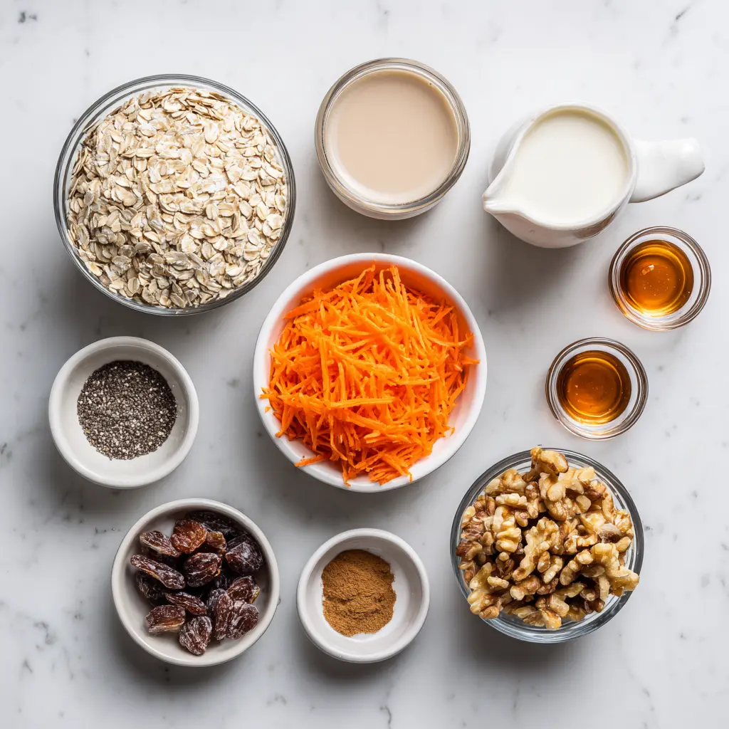 Carrot Cake Overnight Oats Ingredients