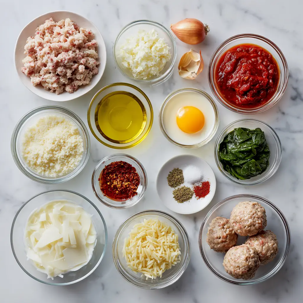 Chicken Meatballs Orzo Ingredients