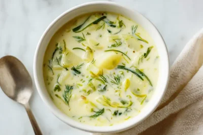 Classic Potato Leek Soup With Dill Recipe Card
