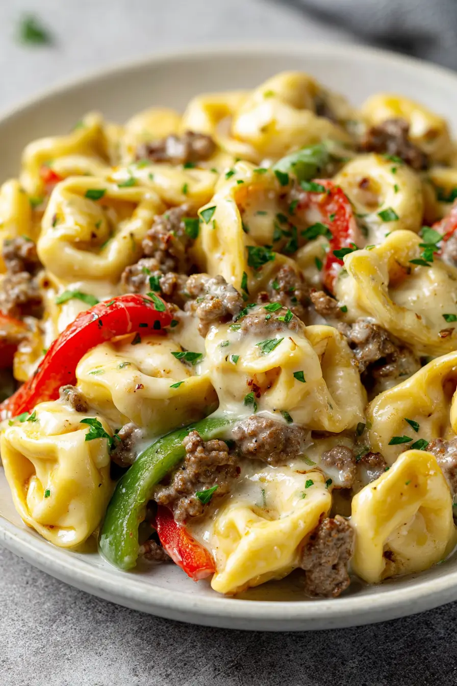 Crock Pot Cheesesteak Tortellini Pinterest
