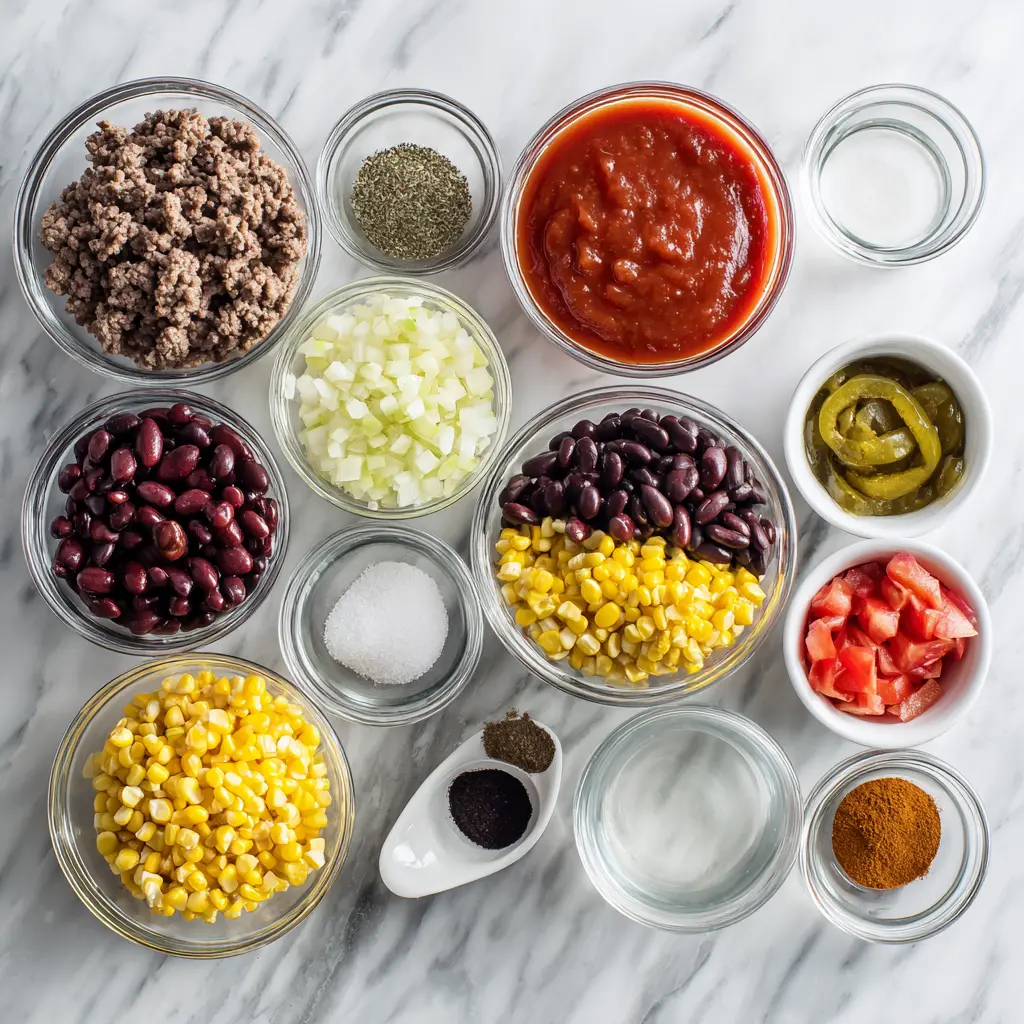 Crockpot Ground Beef Taco Soup Ingredients