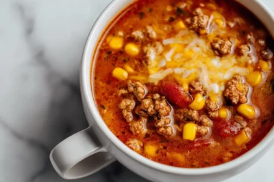 Crockpot Ground Beef Taco Soup Recipe Card