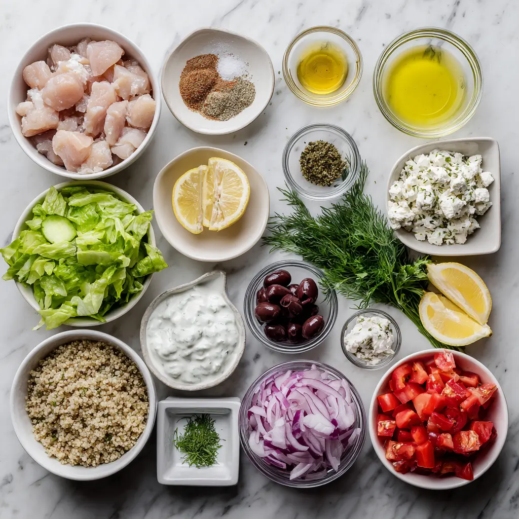 Greek Chicken Gyro Bowls Ingredients