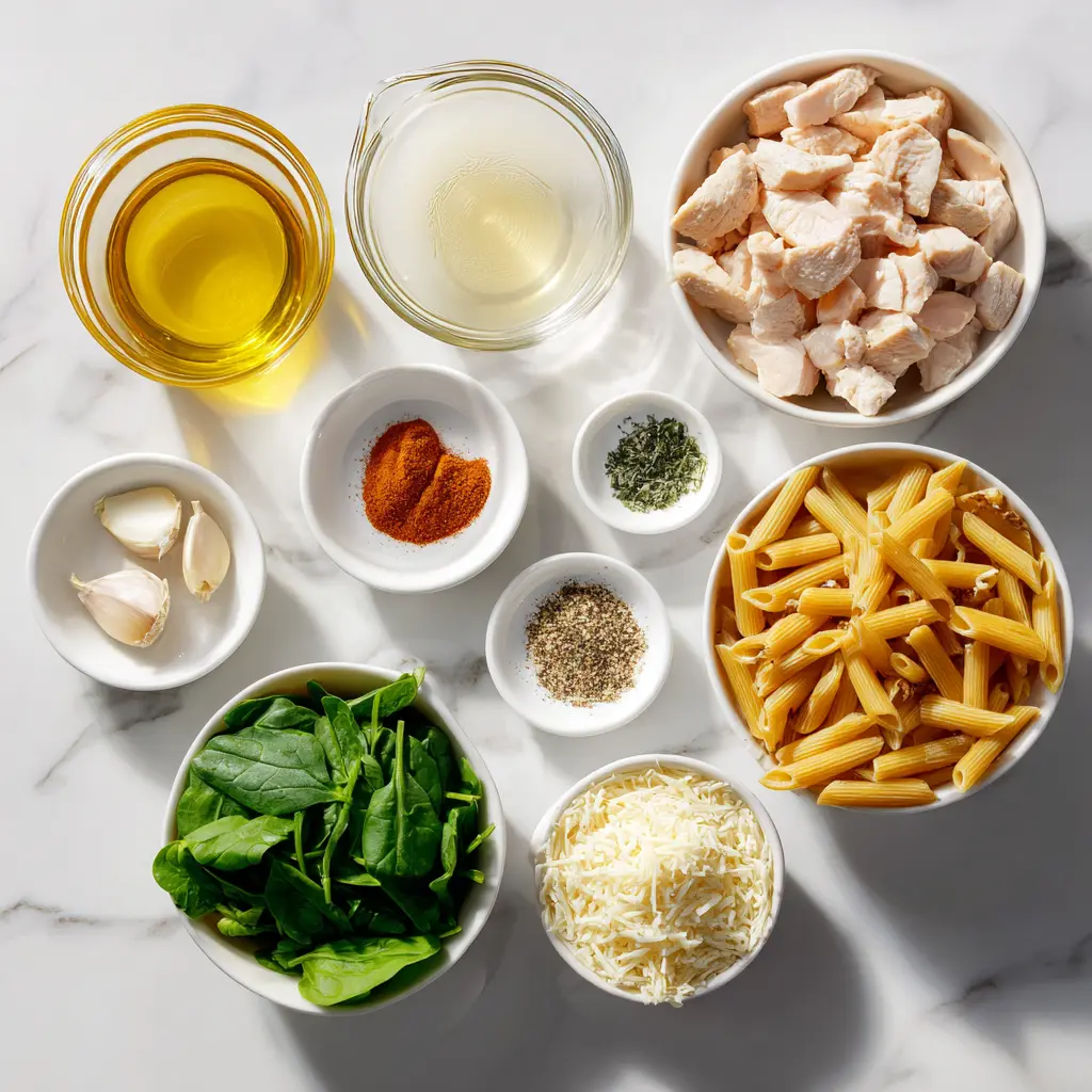 High Protein Garlic Parmesan Chicken Pasta