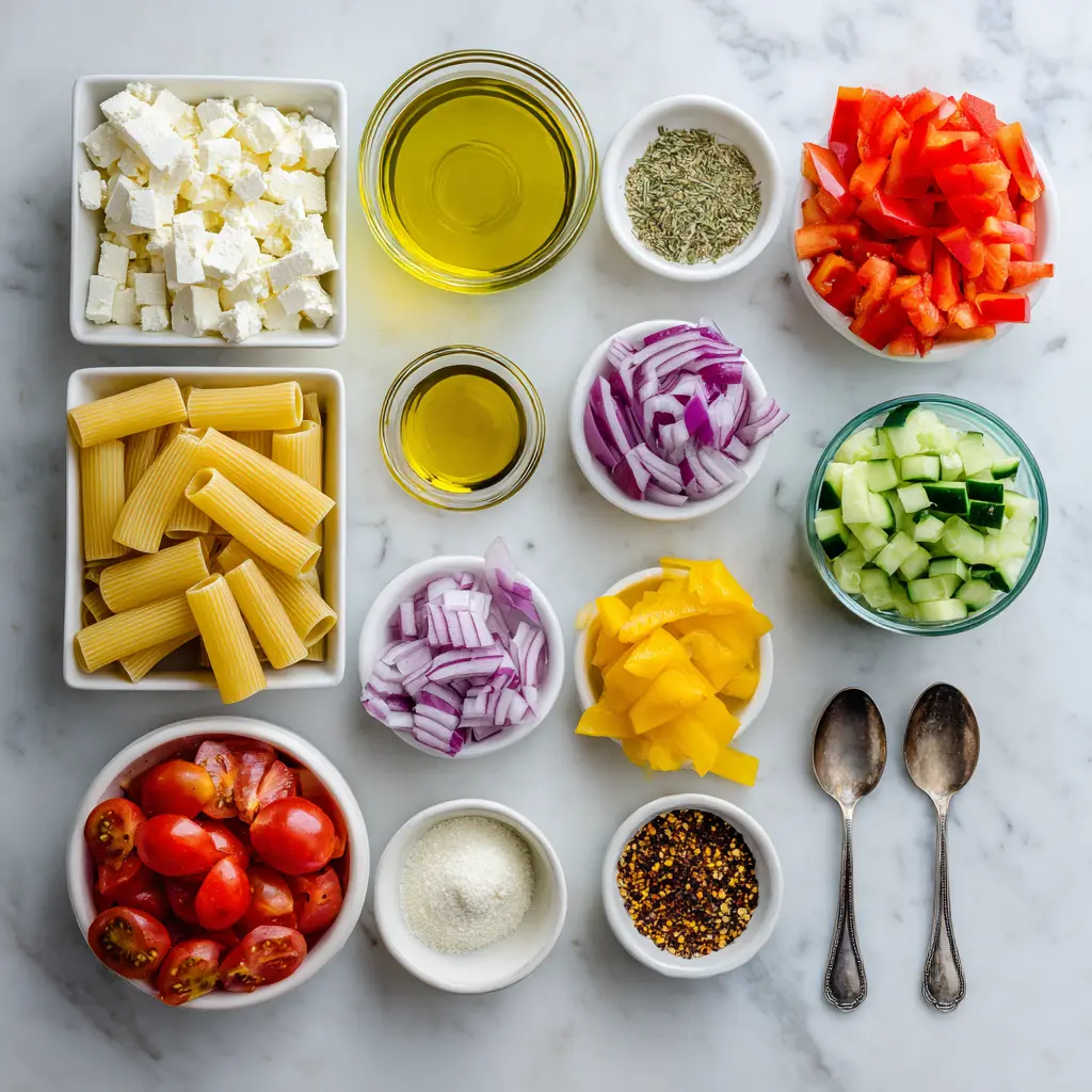 High Protein Greek Pasta Salad