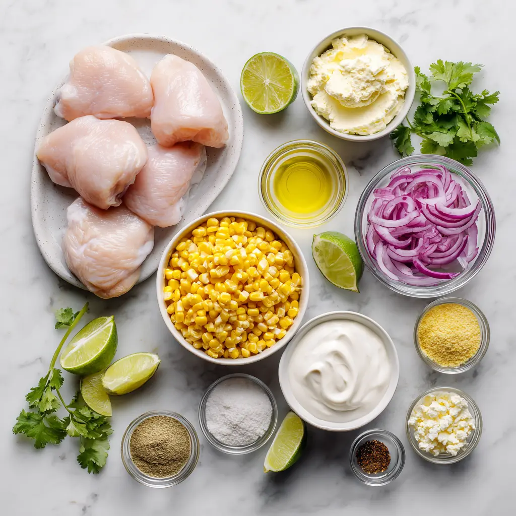 High Protein Street Corn Chicken Bowl Ingredients