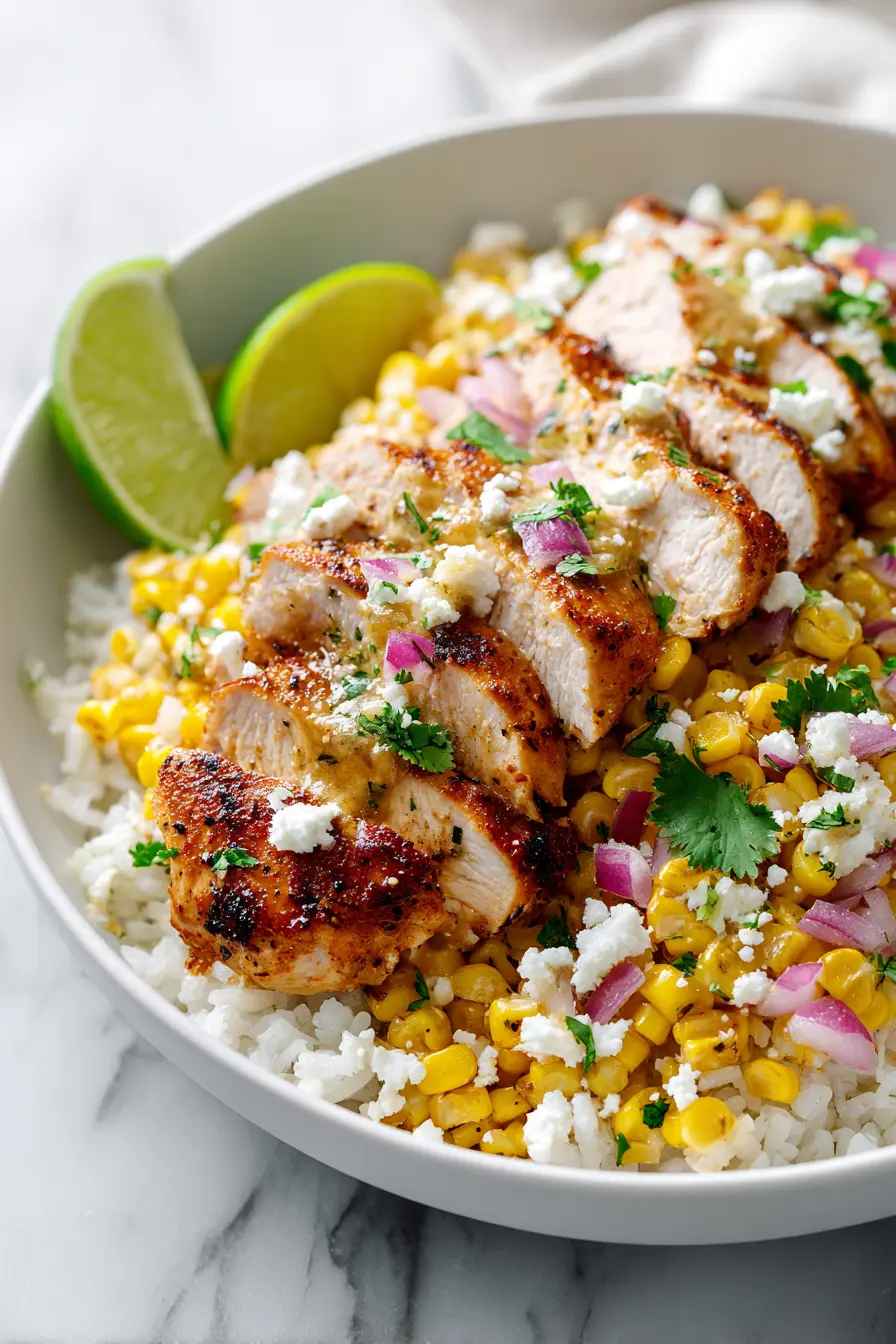 High Protein Street Corn Chicken Bowl Pinterest