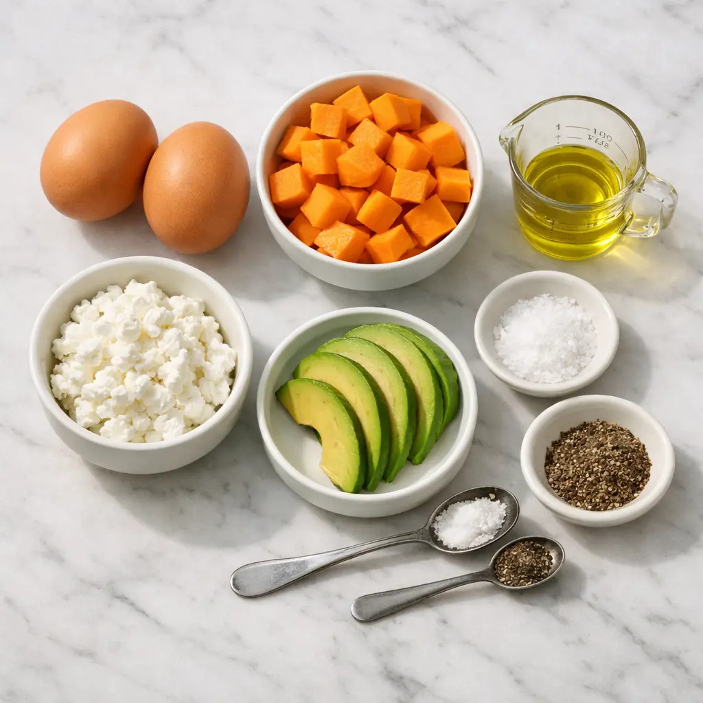High Protein Sweet Potato Breakfast Bowl Ingredients