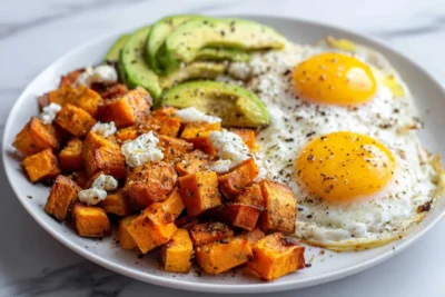 High Protein Sweet Potato Breakfast Bowl Recipe Card