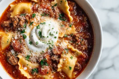 Homemade Lasagna Soup Recipe Card