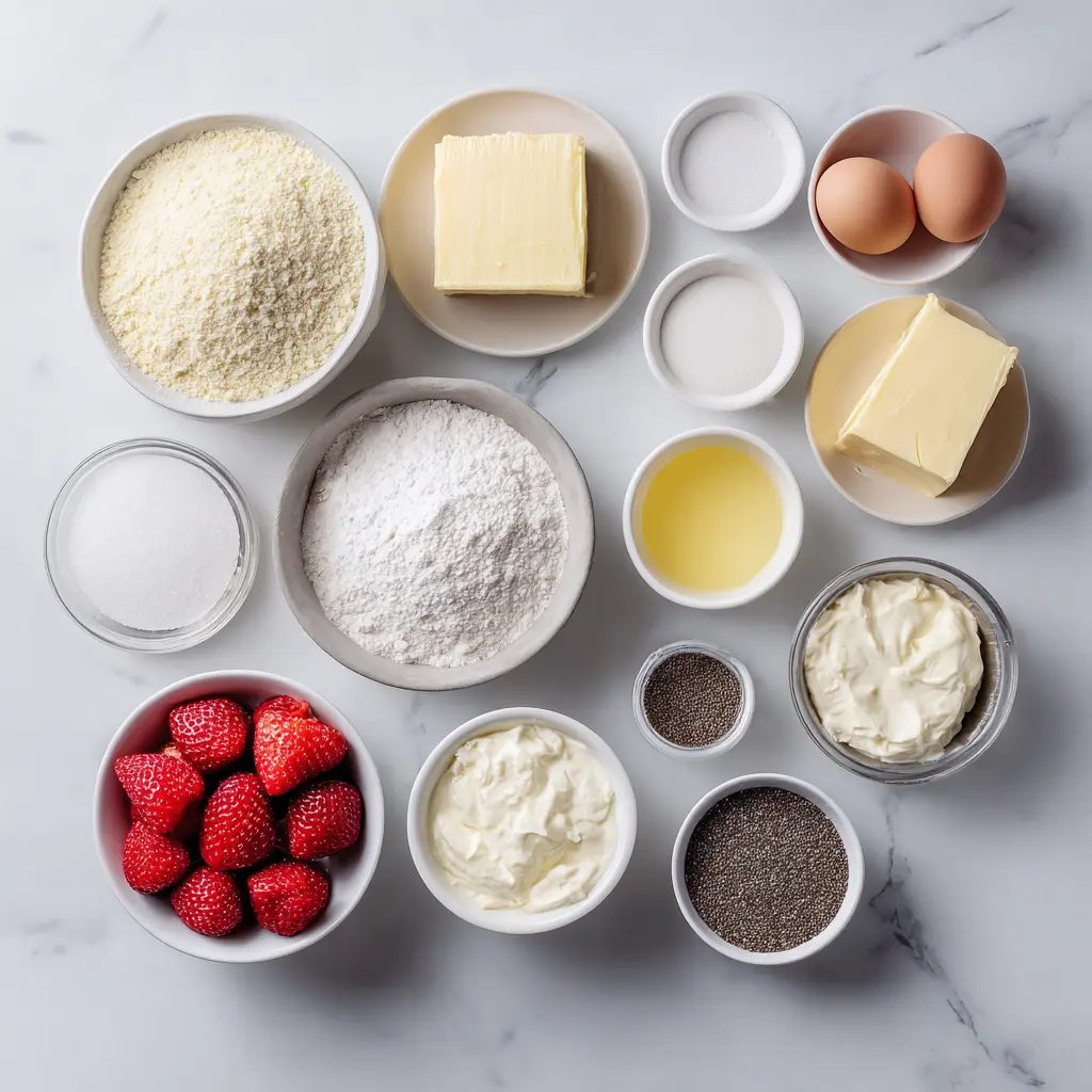 Keto Strawberry Cheesecake Bars Ingredients
