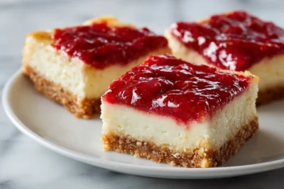 Keto Strawberry Cheesecake Bars Recipe Card