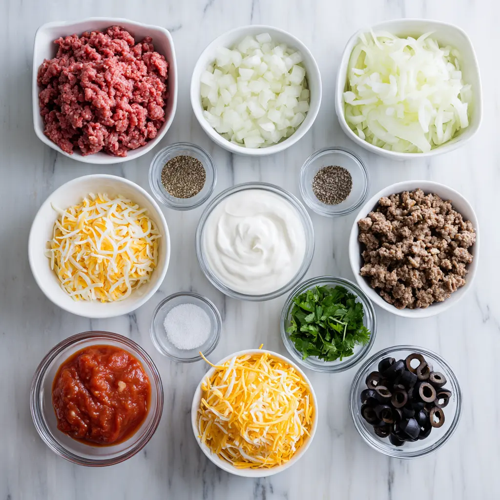 Low Carb Taco Casserole Ingredients