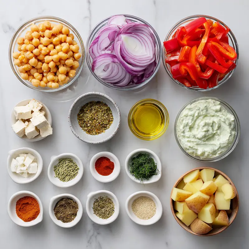 Mediterranean Roasted Vegetables Bowl ingredients