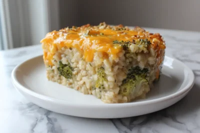 Ninja Foodi Broccoli Cheddar Rice Casserole