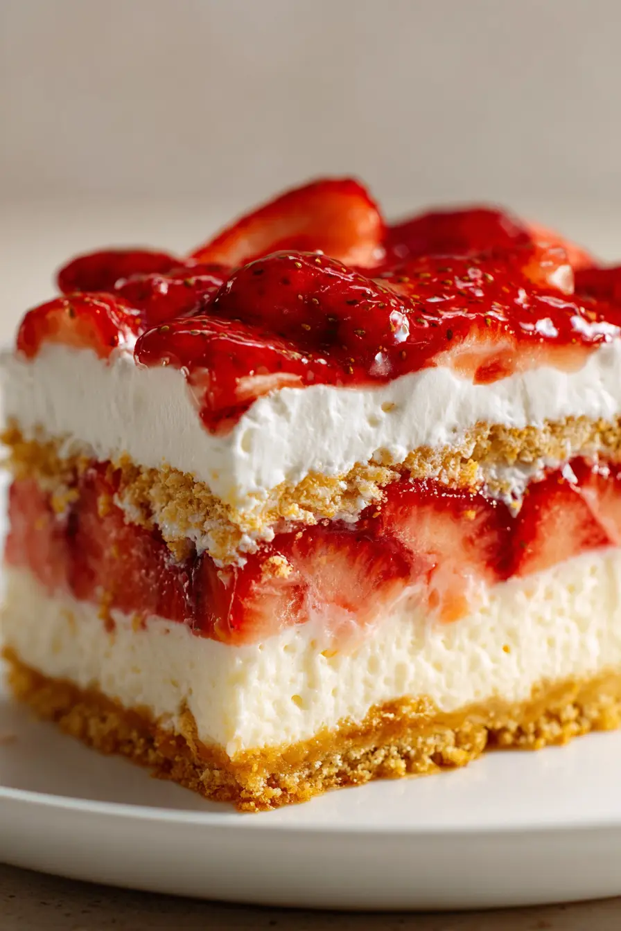No-Bake Strawberry Cheesecake Lasagna Pinterest
