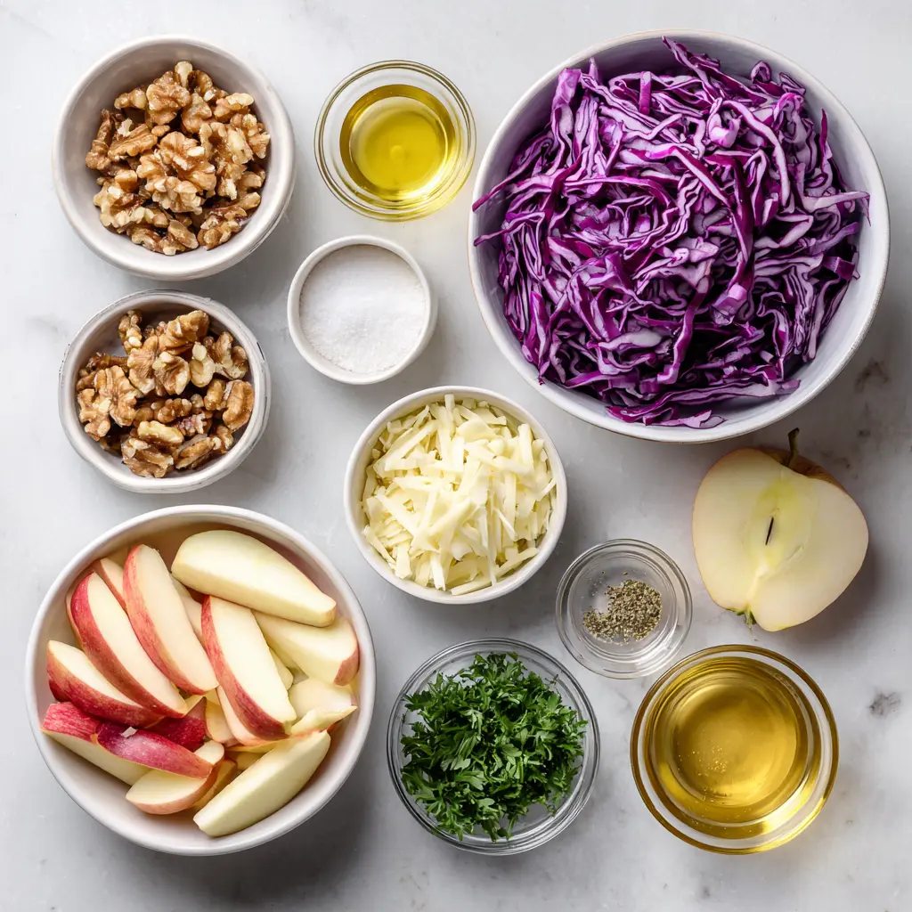 Simple Cabbage Apple Salad Ingredients