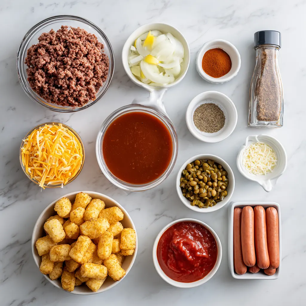 Slow Cooker Chili Cheese Dog Casserole Ingredients