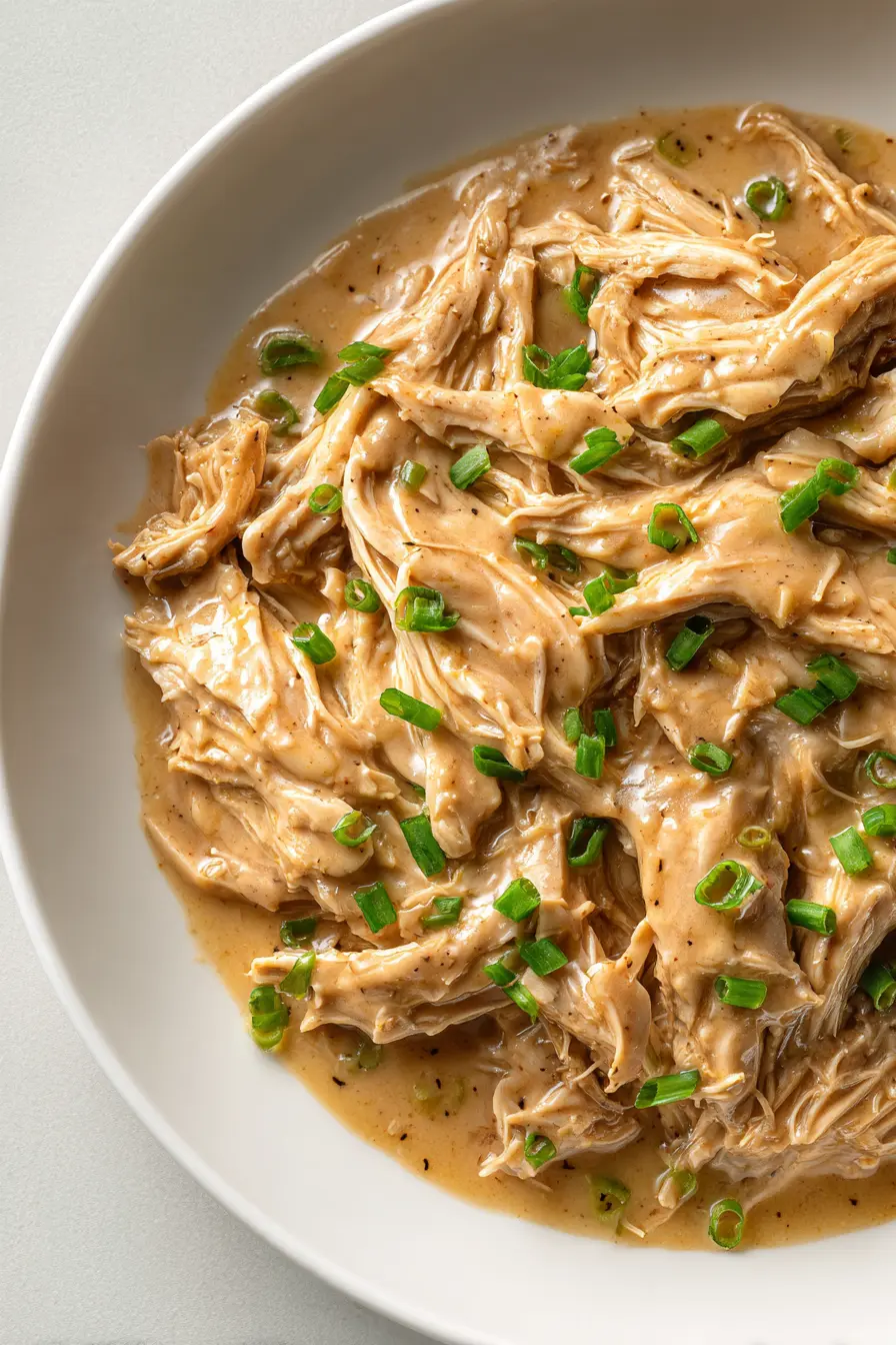 Slow Cooker Shredded Chicken and Gravy
