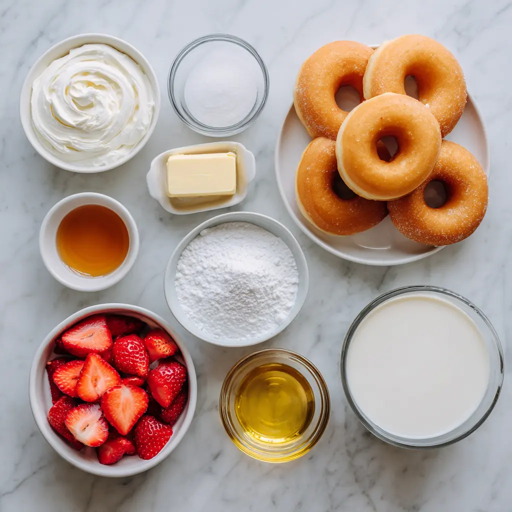 Strawberry Cheesecake Stuffed Donuts Ingredients