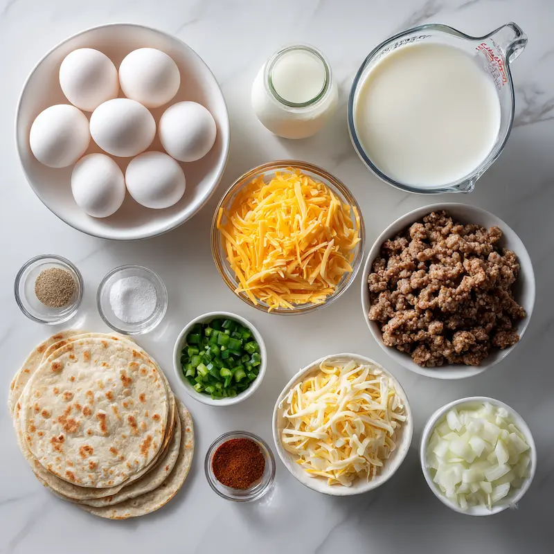 Tortilla Breakfast Casserole Ingredients