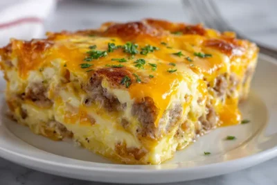 Tortilla Breakfast Casserole Recipe Card