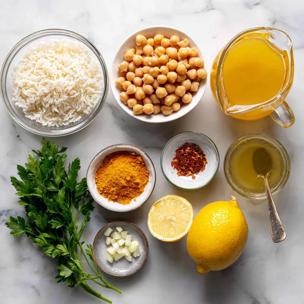 Turmeric Rice with Chickpeas Ingredients