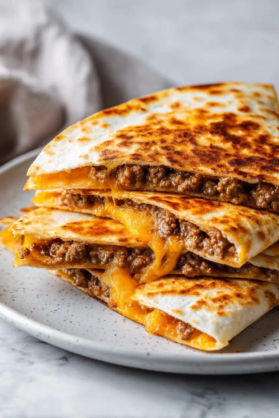 cheesy ground beef quesadillas pinterest