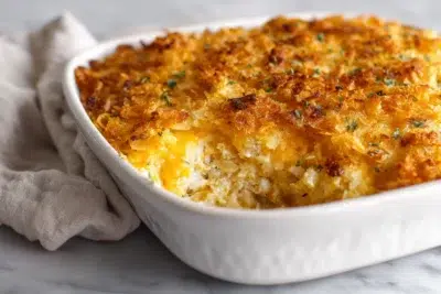 rotisserie chicken hash brown casserole recipe card