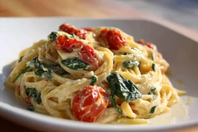 baked feta pasta recipe card