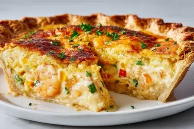 cajun shrimp pie recipe card