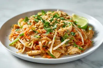 chicken pad thai recipe card